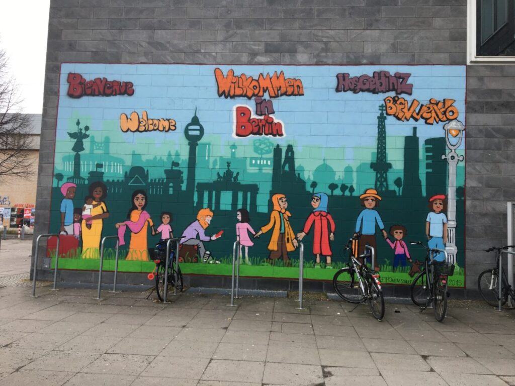 mural outside of berlin auslanderbehorde visa office