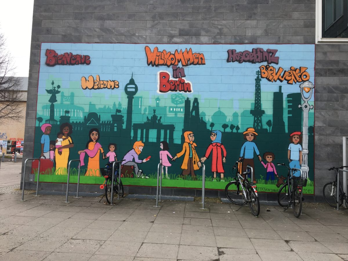 mural outside of berlin auslanderbehorde visa office