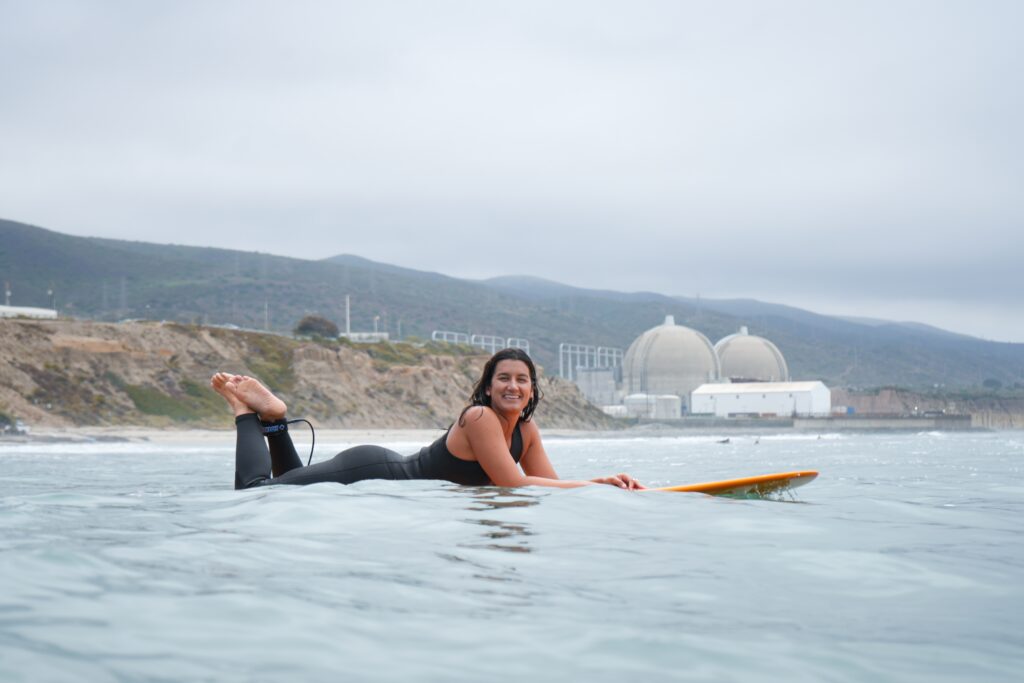 jacqueline rosa on a surf board